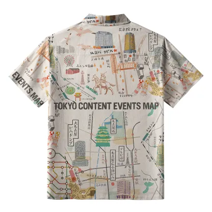 Tokyo-Tiger Tokyo Content Events Map Aloha Hawaiian Shirt
