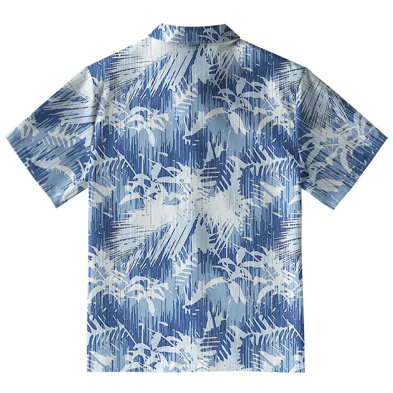 Tokyo-Tiger Tropical Leaf Silhouettes Button-up Shirt