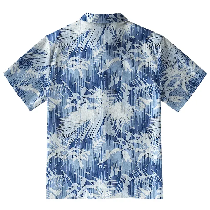 Tokyo-Tiger Tropical Leaf Silhouettes Button-up Shirt