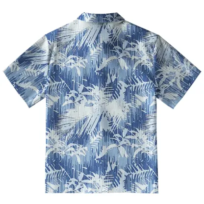 Tokyo-Tiger Tropical Leaf Silhouettes Button-up Shirt