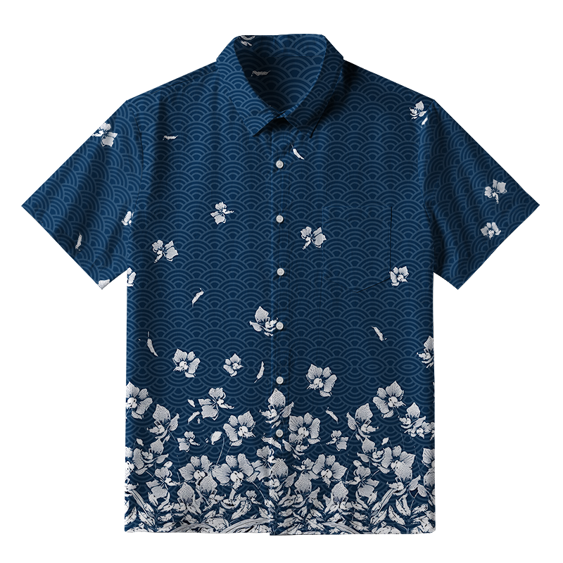 Tokyo-Tiger Falling Petals Button-up Shirt