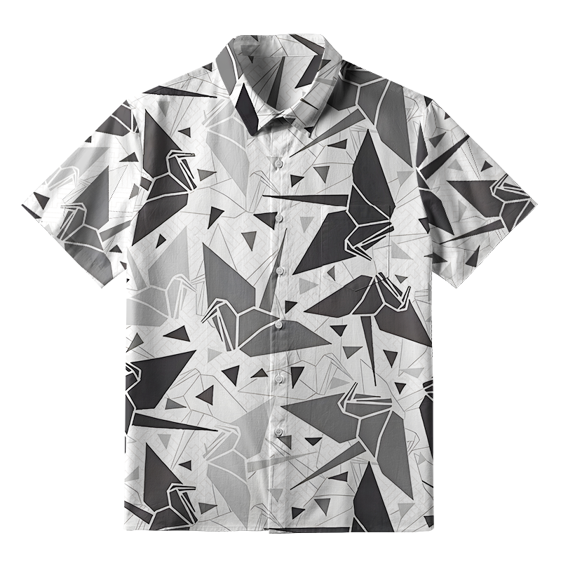 Tokyo-Tiger Japanese Origami Cranes Button-up Shirt