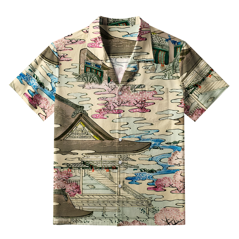 Tokyo-Tiger Japanese Courtyard Aloha Hawaiian Shirt