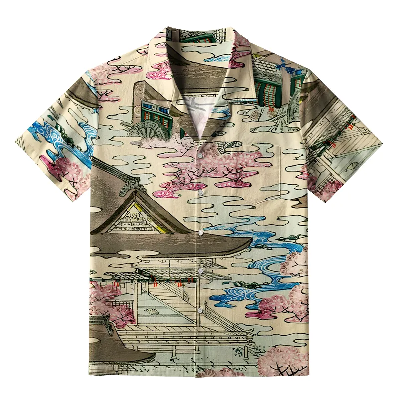 Tokyo-Tiger Japanese Courtyard Aloha Hawaiian Shirt Sale