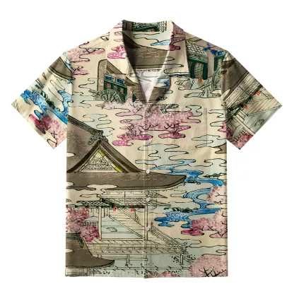 Tokyo-Tiger Japanese Courtyard Aloha Hawaiian Shirt