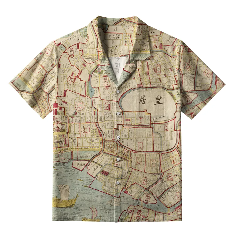 Tokyo-Tiger Vintage Historical Map Aloha Hawaiian Shirt