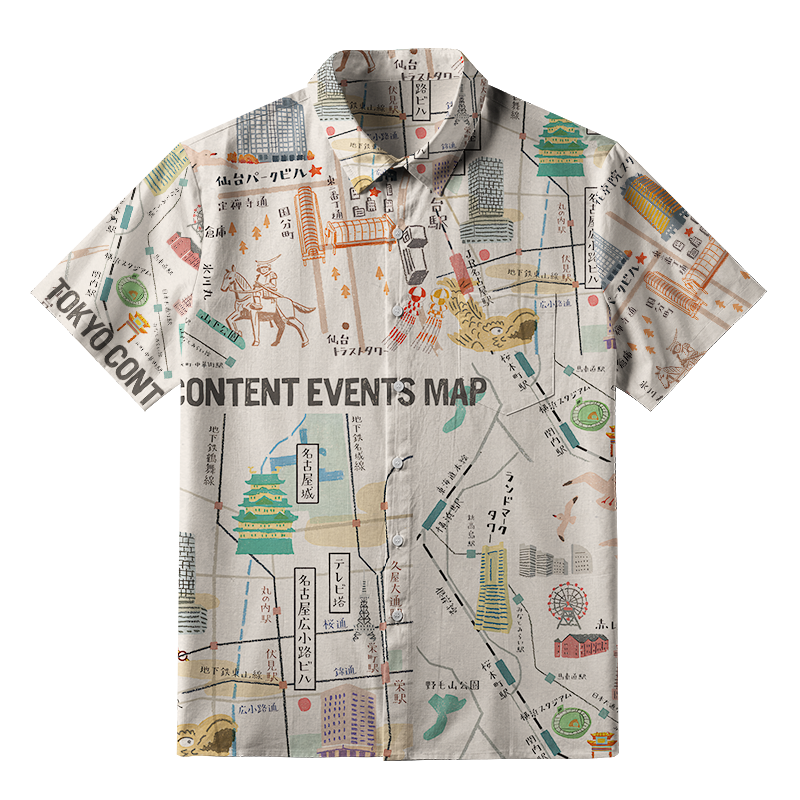Tokyo-Tiger Tokyo Content Events Map Button-up Shirt