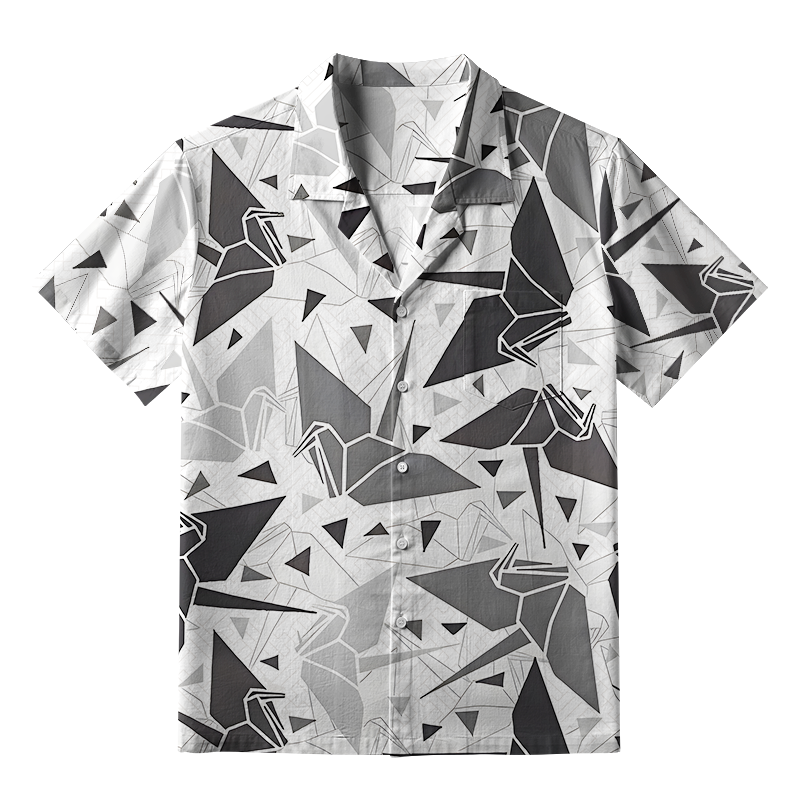 Tokyo-Tiger Japanese Origami Cranes Aloha Hawaiian Shirt