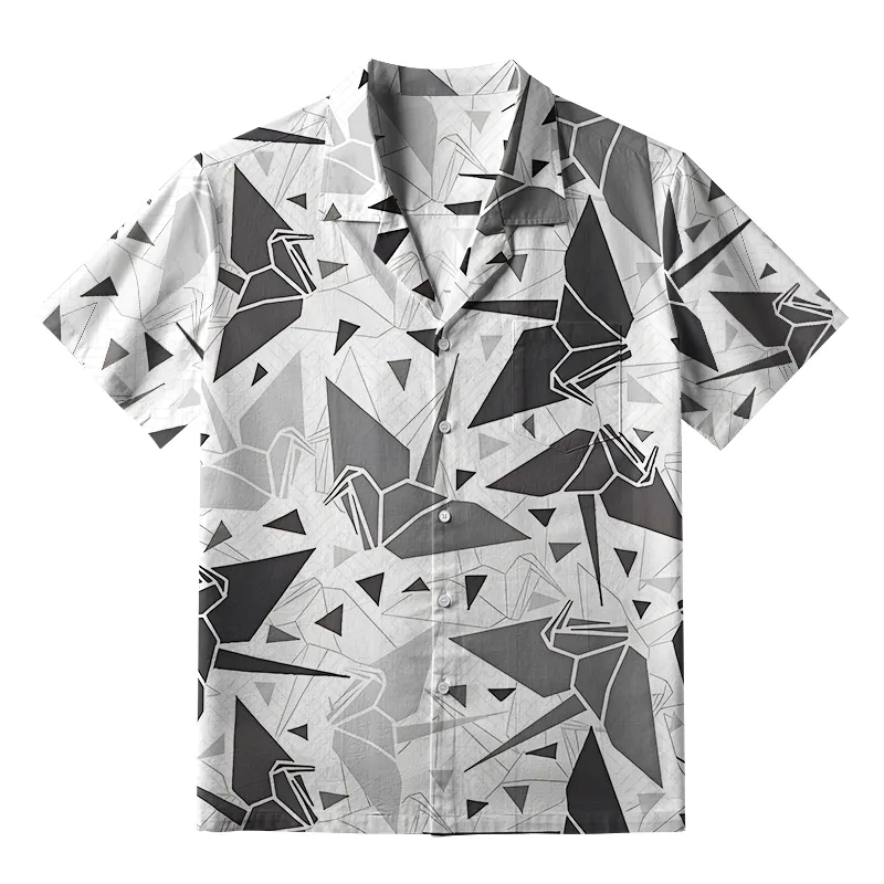 Tokyo-Tiger Japanese Origami Cranes Aloha Hawaiian Shirt