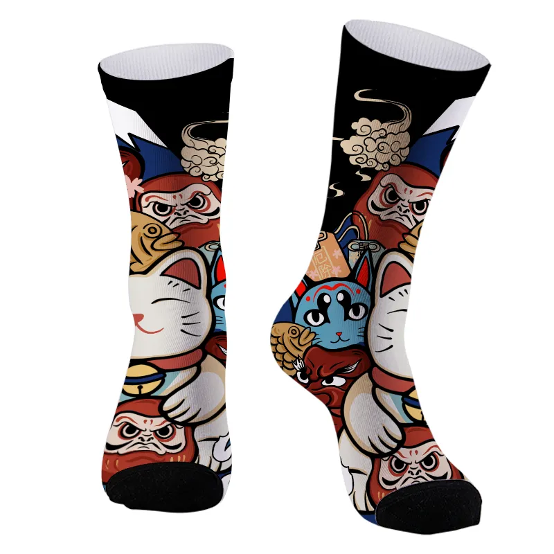 Tokyo-Tiger Traditional Japanese Elements Black Socks
