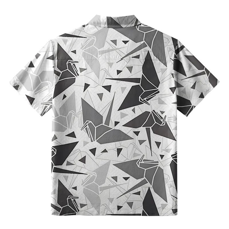 Tokyo-Tiger Japanese Origami Cranes Button-up Shirt