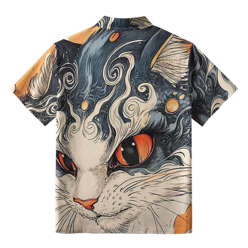 Tokyo-Tiger Mysterious Cat's Gaze Button-up Shirt