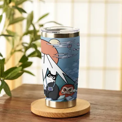 Tokyo-Tiger Mount Fuji Cat 20oz Tumbler