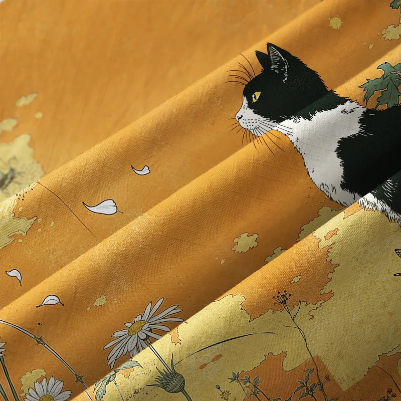 Tokyo-Tiger Cat Surrounded By Daisies Aloha Hawaiian Shirt