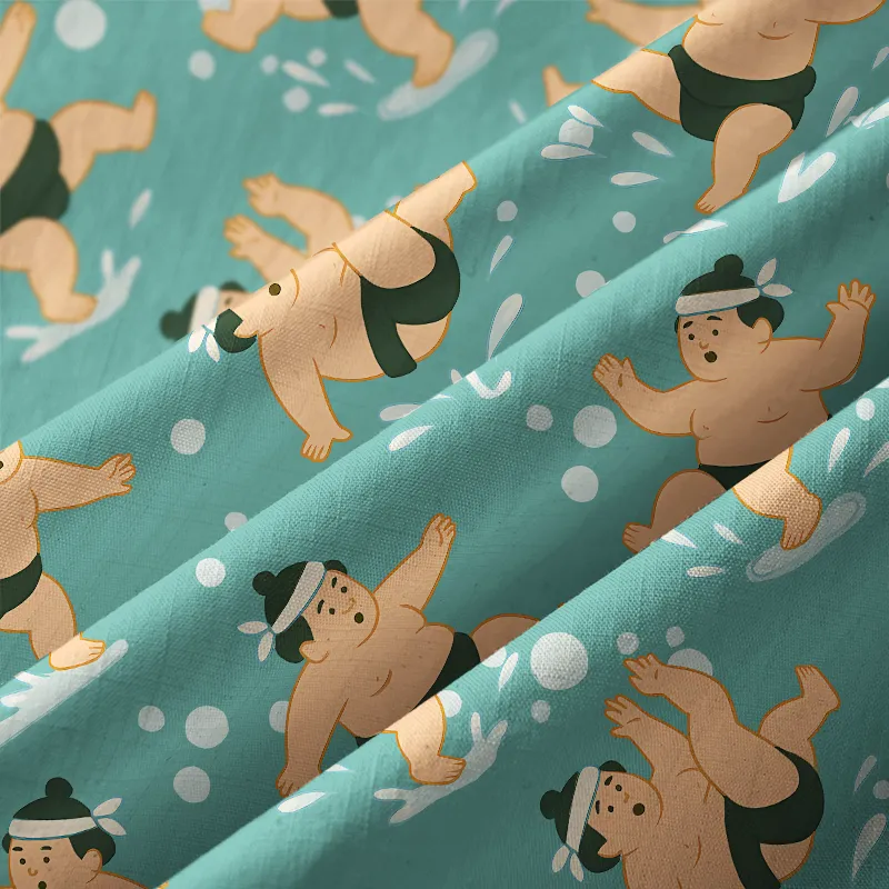 Tokyo-Tiger Funny Slipping Sumo Button-up Shirt