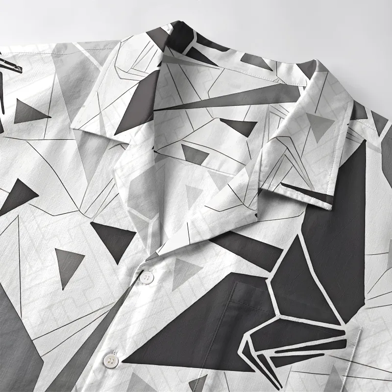 Tokyo-Tiger Japanese Origami Cranes Aloha Hawaiian Shirt