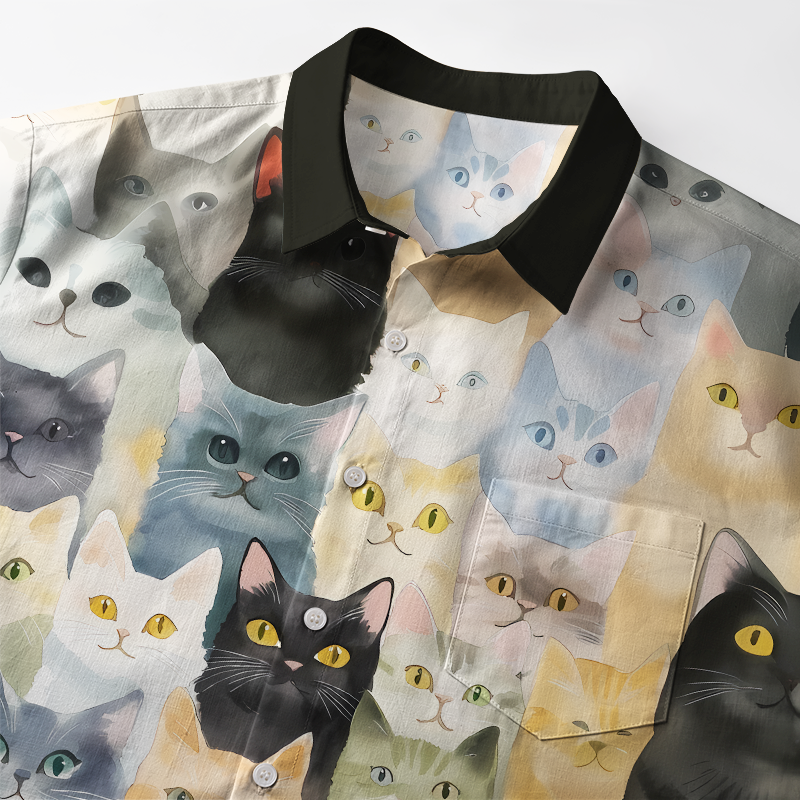 Tokyo-Tiger Adorable Cats Button-up Shirt