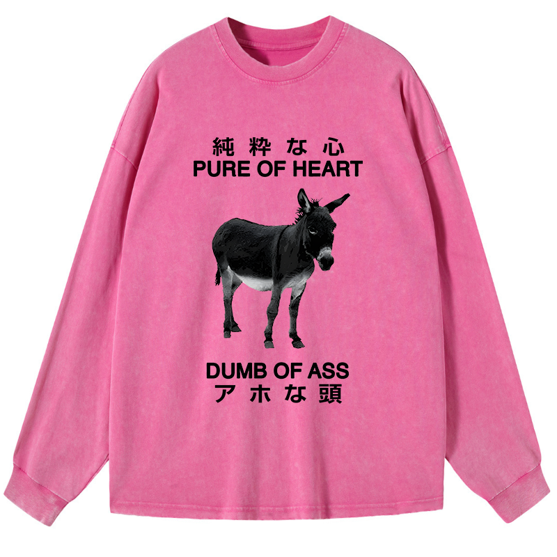 Tokyo-Tiger Pure Of Heart Dumb Of Ass Washed Long Sleeve T-Shirt