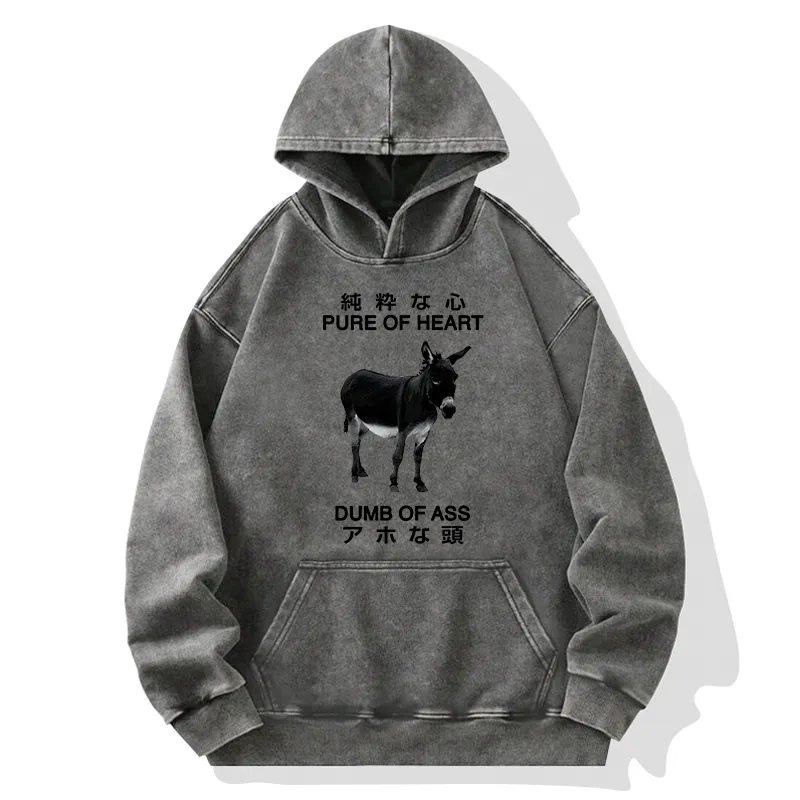 Tokyo-Tiger Pure Of Heart Dumb Of Ass Washed Hoodie