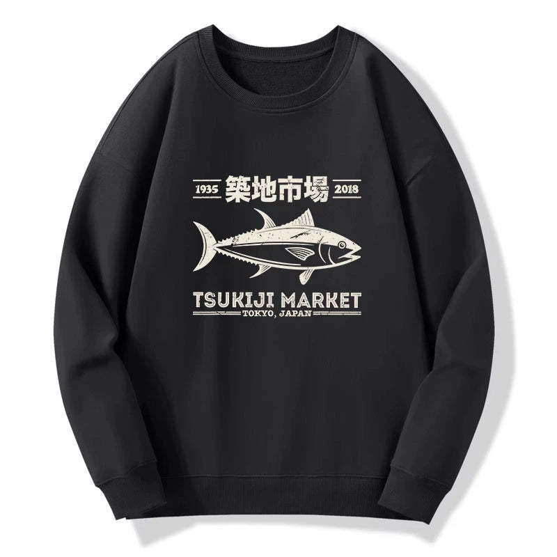 Tokyo-Tiger Retro Tsukiji Fish Market Streetwear Tokyo Sweatshirt