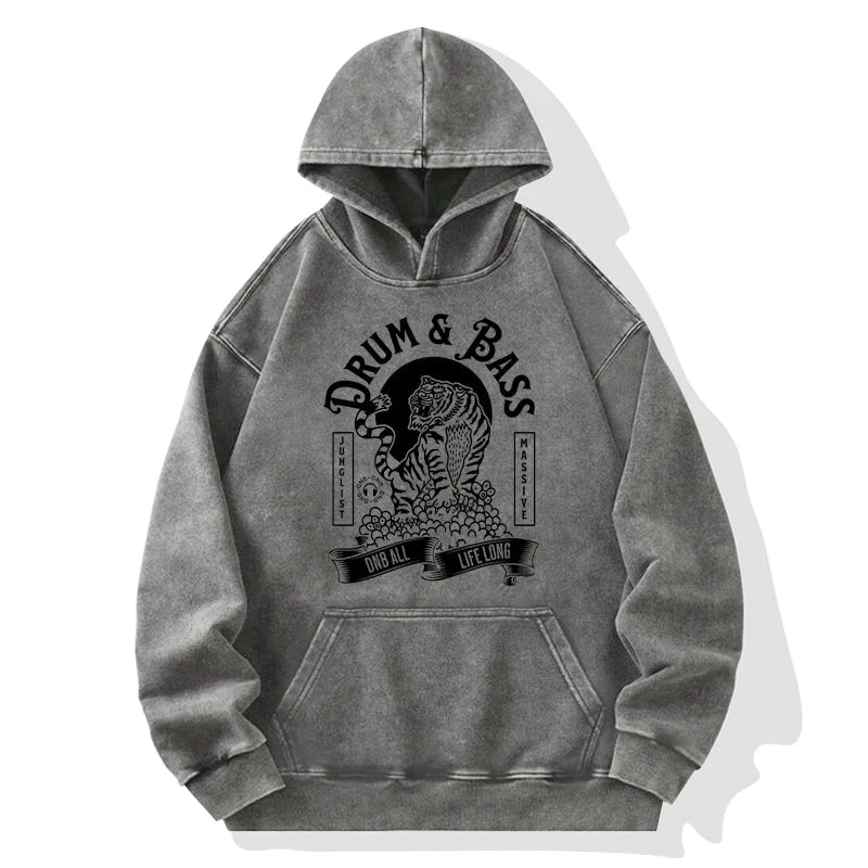 Tokyo-Tiger Drum & Bass Tiger Washed Hoodie