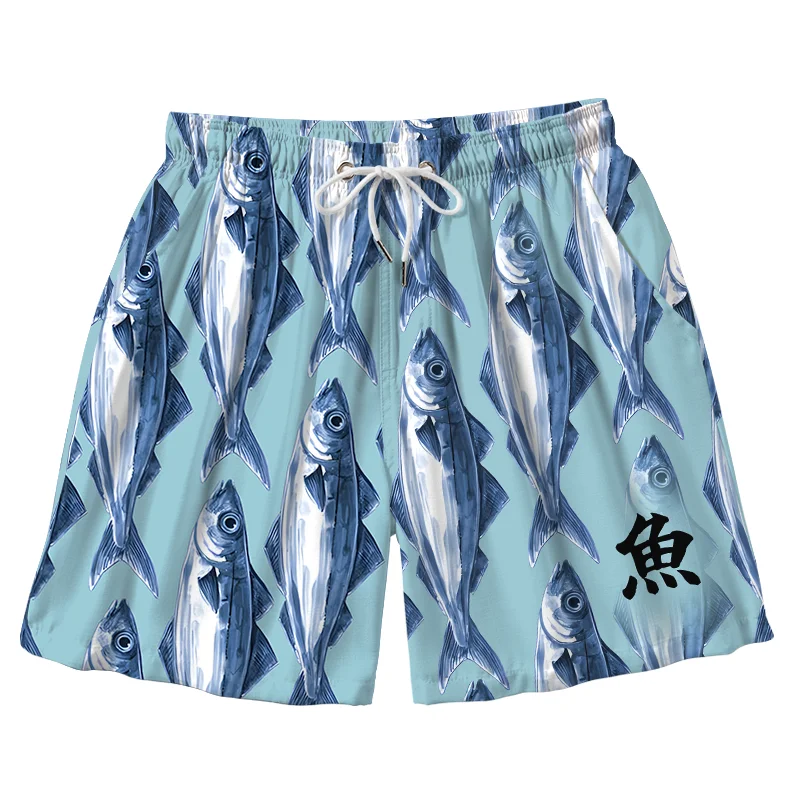 Tokyo-Tiger School Of Fish Aloha Mens Swim Trunks