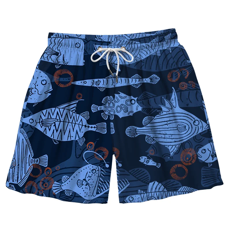 Tokyo-Tiger Various Types Of Fish Aloha Mens Swim Trunks