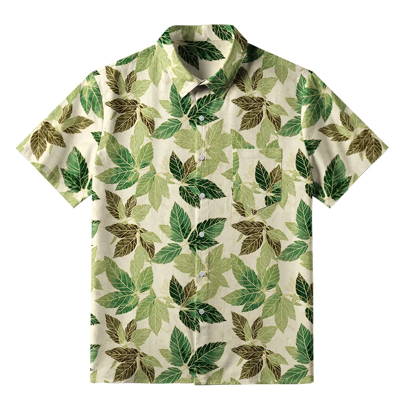 Tokyo-Tiger Green Leaf Escape Button-up Shirt Sale