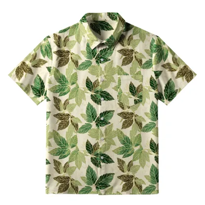 Tokyo-Tiger Green Leaf Escape Button-up Shirt