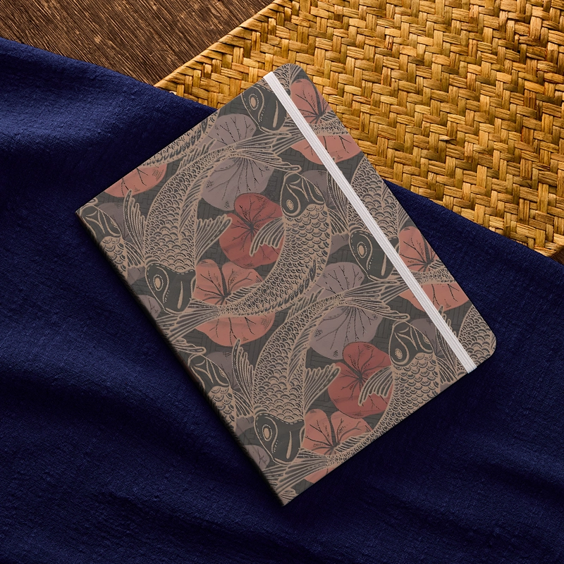Tokyo-Tiger Swimming Koi Notebook