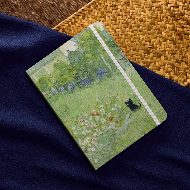 Tokyo-Tiger Black Cat In The Garden Notebook