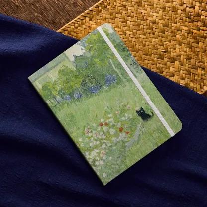 Tokyo-Tiger Black Cat In The Garden Notebook