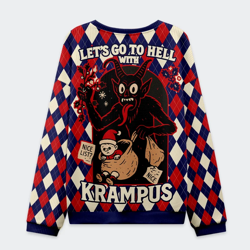 Tokyo-Tiger Krampus Grabs Children Christmas Ugly Sweatshirt