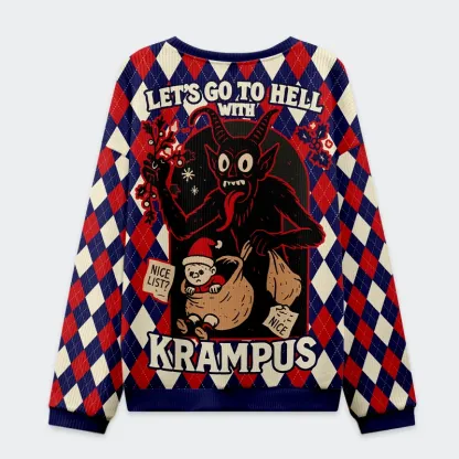 Tokyo-Tiger Krampus Grabs Children Christmas Ugly Sweatshirt