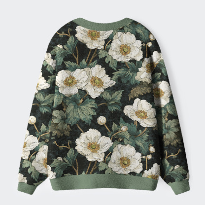 Tokyo-Tiger Japanese Epiphyllum Ugly Cardigan Sweater