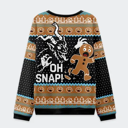 Tokyo-Tiger Krampus Eating Gingerbread Men Christmas Ugly Sweatshirt