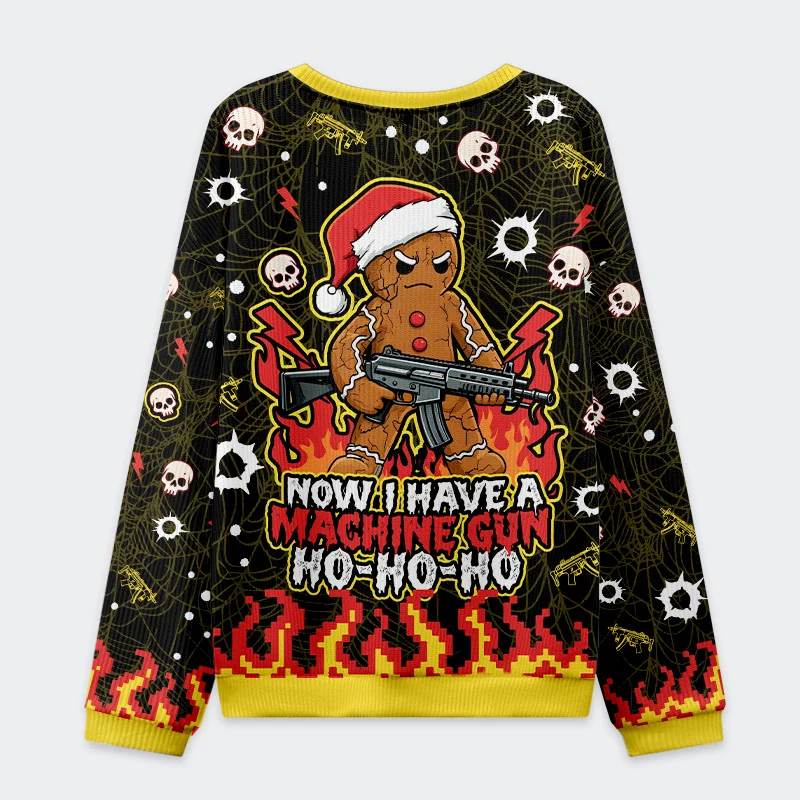Tokyo-Tiger Fierce Gingerbread Man Christmas Ugly Sweatshirt
