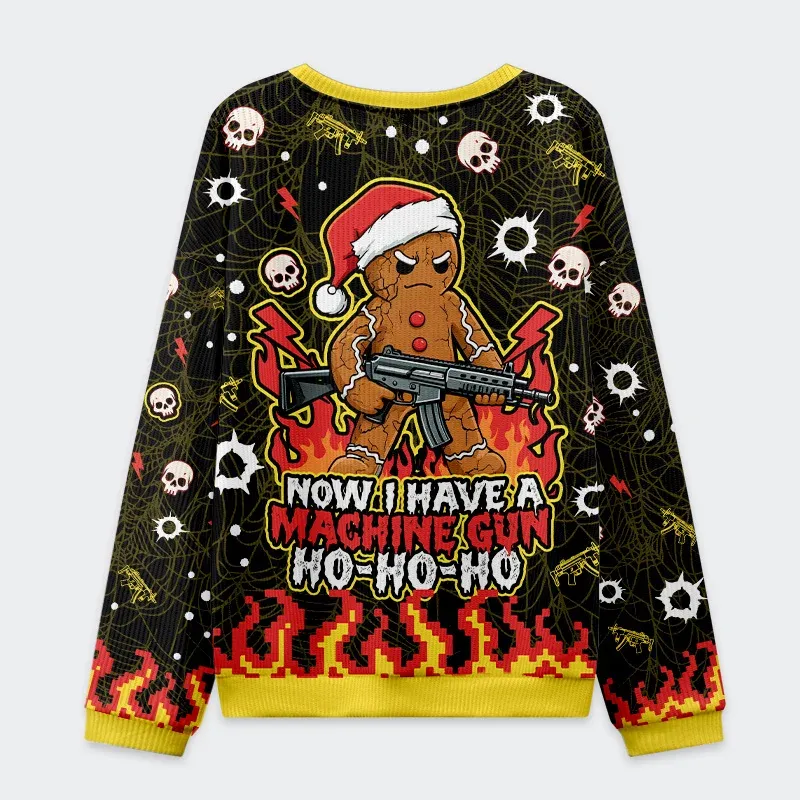 Tokyo-Tiger Fierce Gingerbread Man Christmas Ugly Sweatshirt