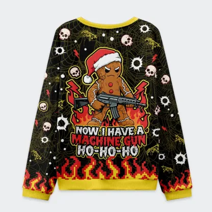 Tokyo-Tiger Fierce Gingerbread Man Christmas Ugly Sweatshirt