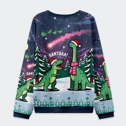 Tokyo-Tiger Dinosaur Era Christmas Ugly Sweatshirt