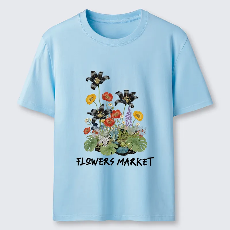Tokyo-Tiger Beautiful Flowers Market Classic T-Shirt