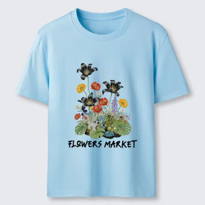 Tokyo-Tiger Beautiful Flowers Market Classic T-Shirt