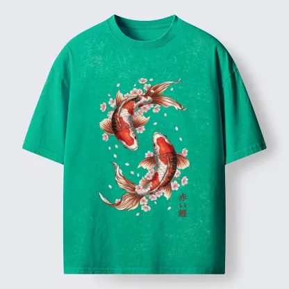 Tokyo-Tiger Twin Koi Washed T-Shirt