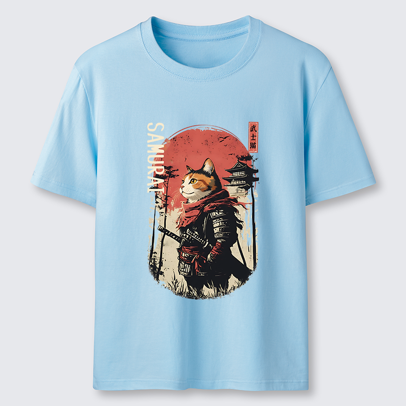 Tokyo-Tiger Lonely Cat Japanese Samurai Classic T-Shirt