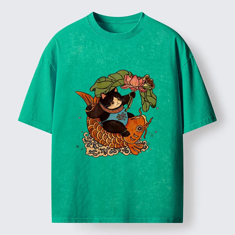 Tokyo-Tiger Chinese New Year Cat Washed T-Shirt