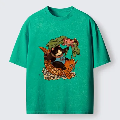 Tokyo-Tiger Chinese New Year Cat Washed T-Shirt