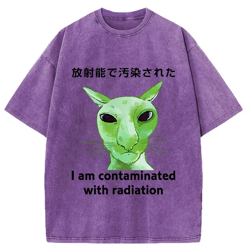 Tokyo-Tiger Radiation-exposed Cat Washed T-Shirt