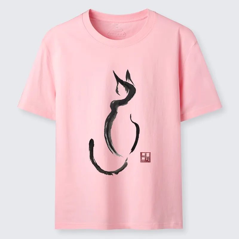 Tokyo-Tiger Minimalist Cat Ink Classic T-Shirt