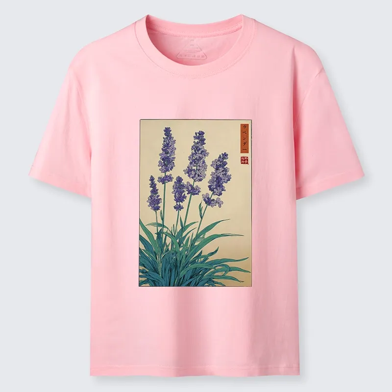 Tokyo-Tiger Japanese Art Lavender Flower Classic T-Shirt