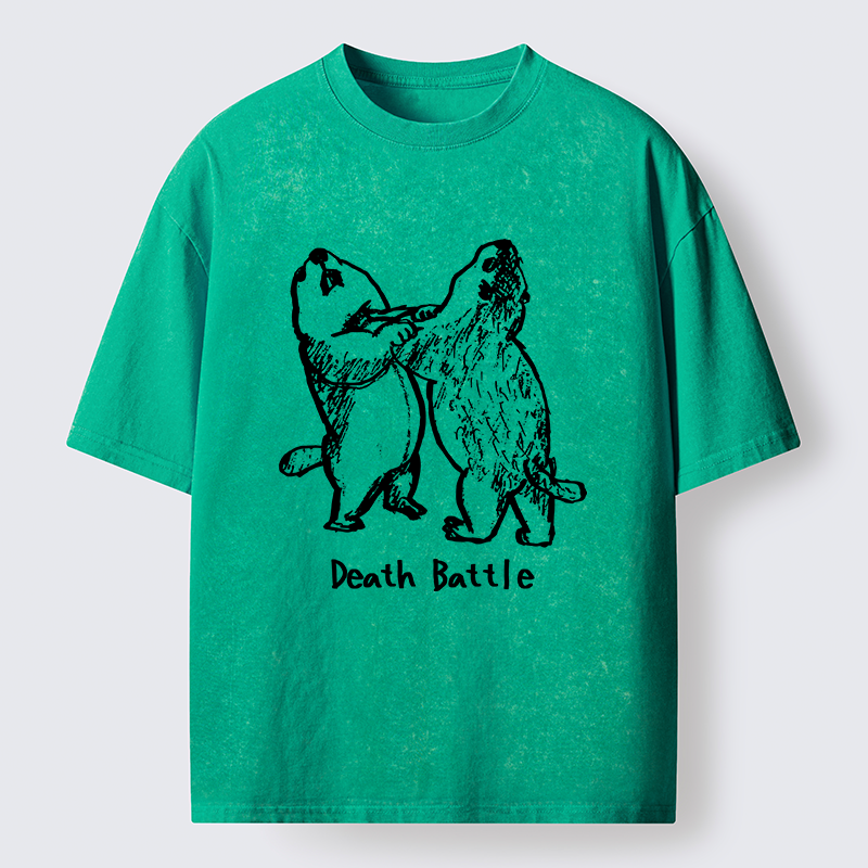 Tokyo-Tiger Groundhog Fighting Washed T-Shirt